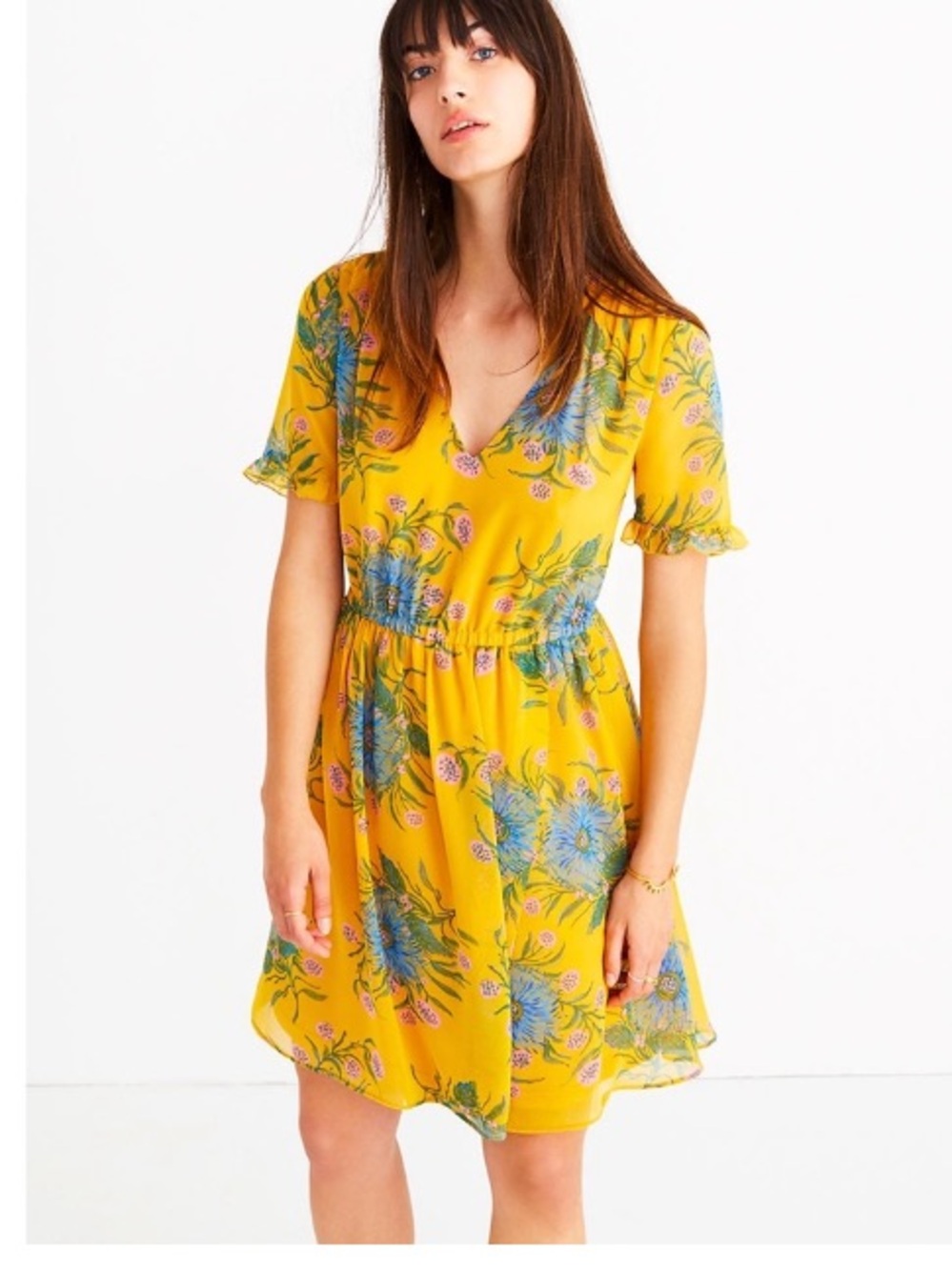 MADEWELL Sweetgrass ruffle sleeve print dress